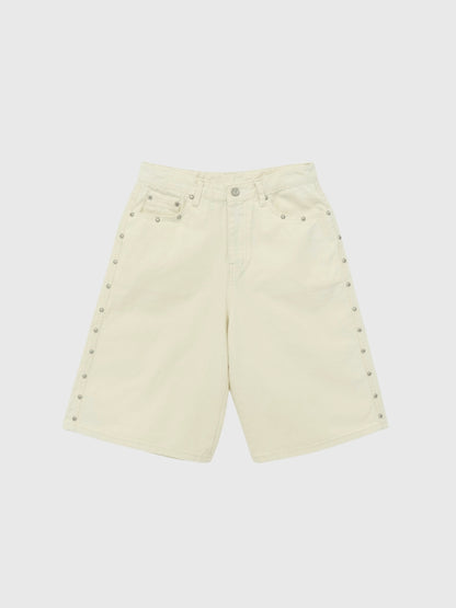 side stud bermuda pants