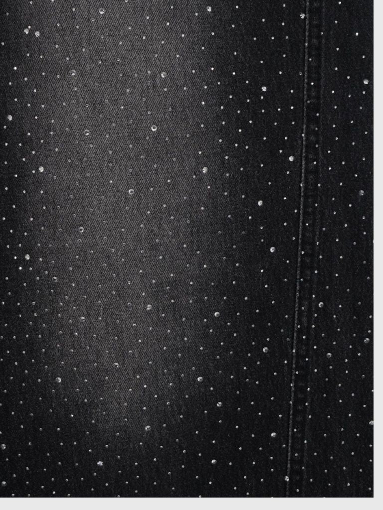 glitter wide denim pants