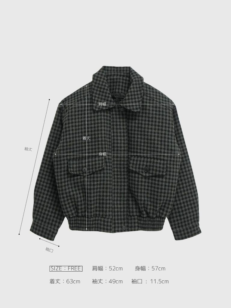 check pocket blouson