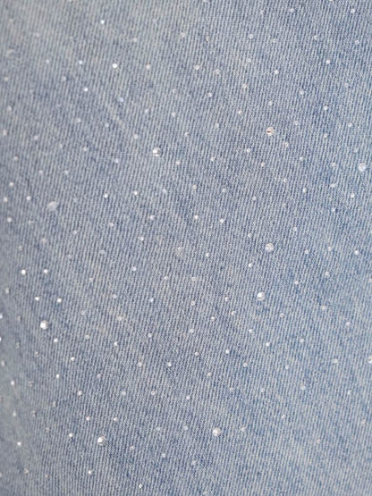 glitter wide denim pants