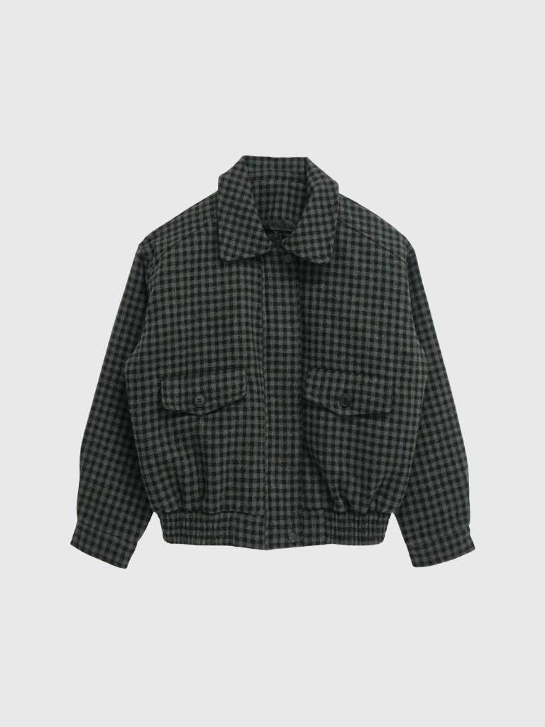 check pocket blouson