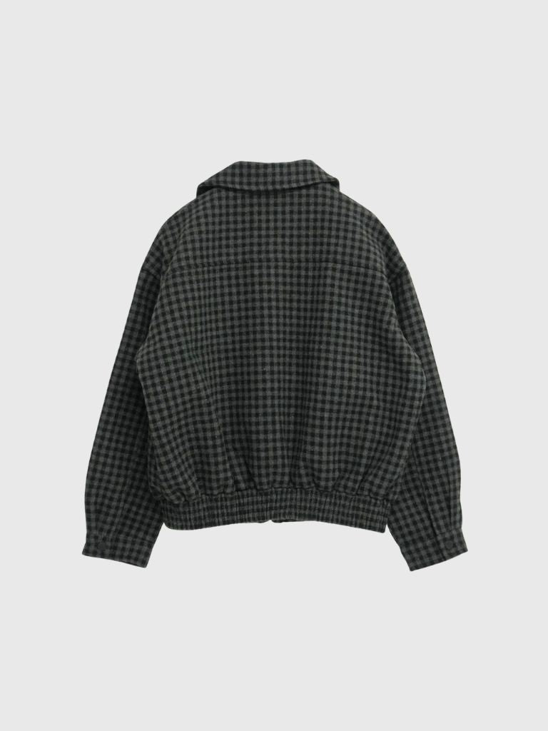 check pocket blouson