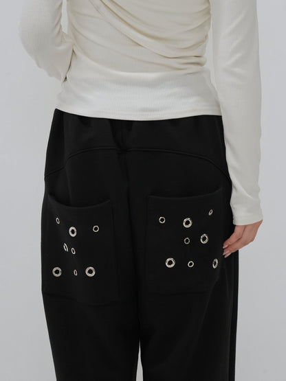 eyelet wide sweat pants