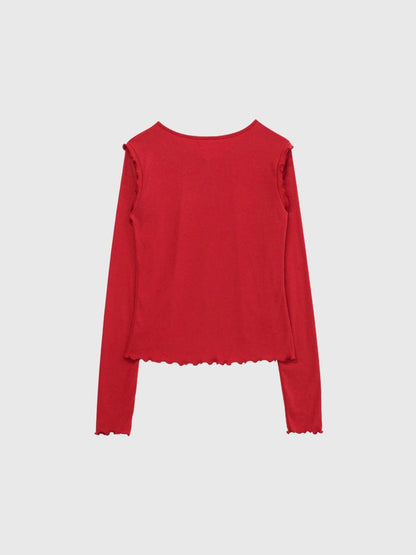 frill trim cardigan
