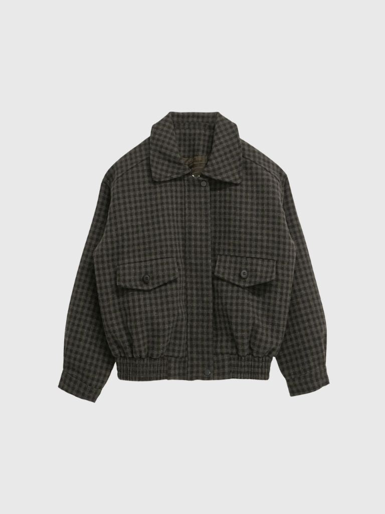 check pocket blouson