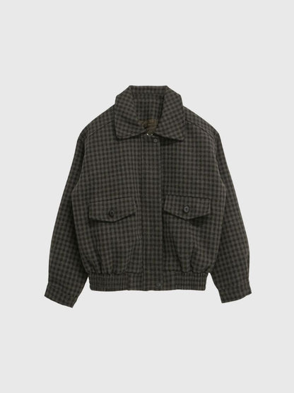 check pocket blouson