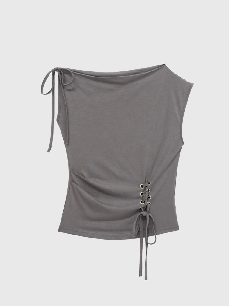 eyelet one shoulder tops