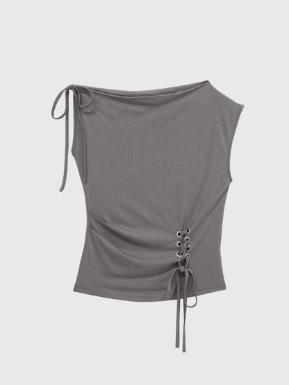 eyelet one shoulder tops