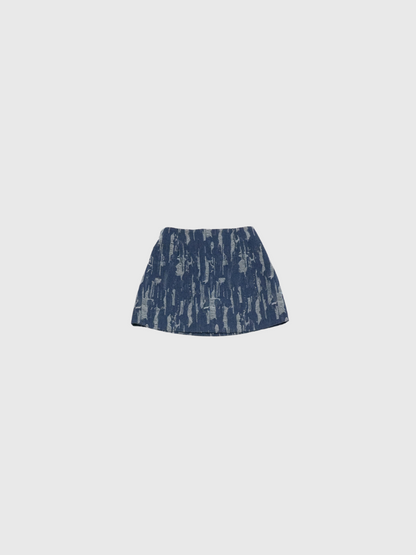 denim clash mini skirt