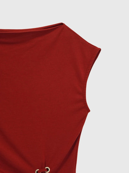 eyelet one shoulder tops