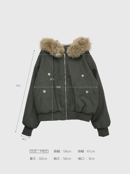 military fur hood jacket