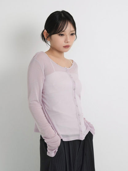 sheer button cardigan