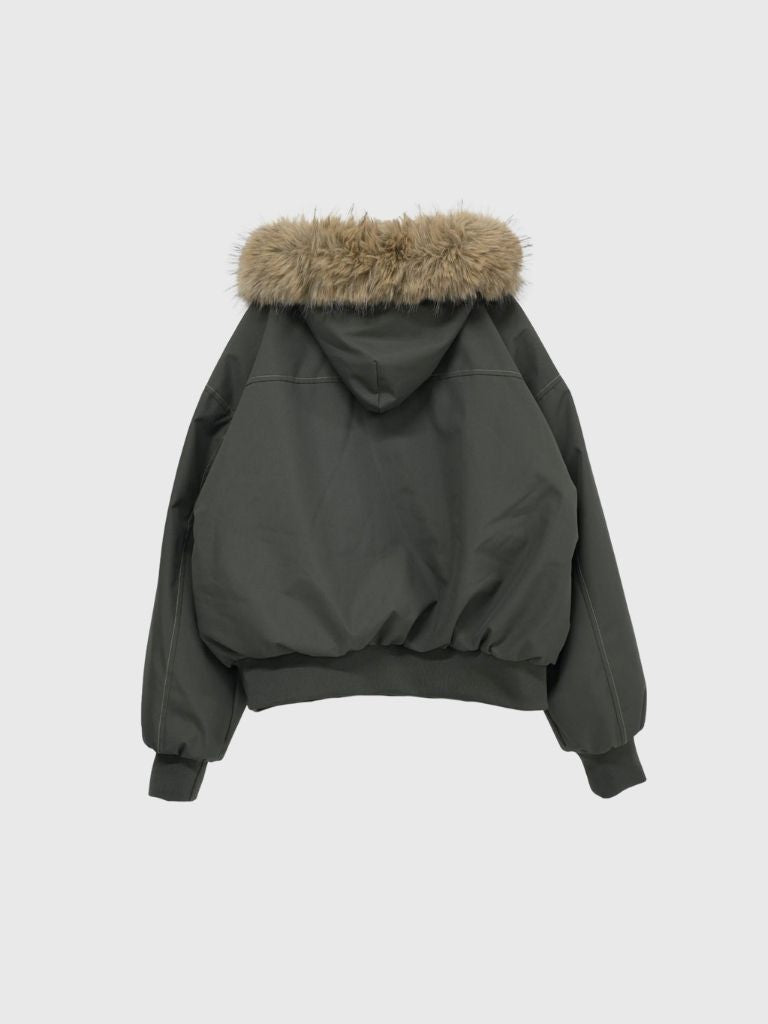 military fur hood jacket