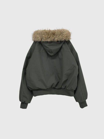 military fur hood jacket