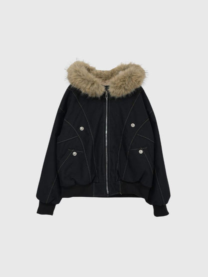 military fur hood jacket
