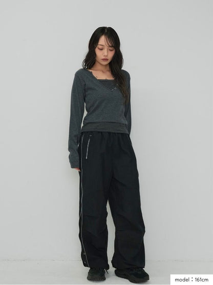side zip eyelet pants