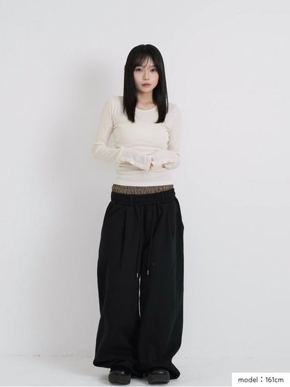 round neck button sleeve tops