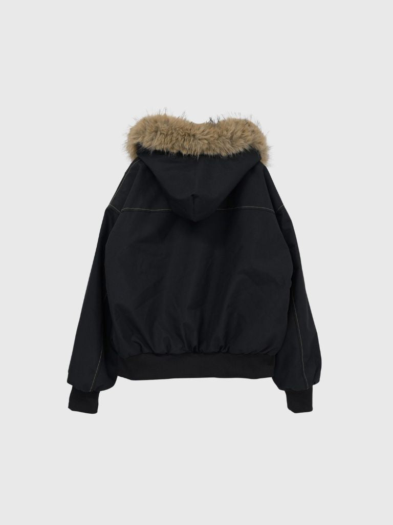 military fur hood jacket