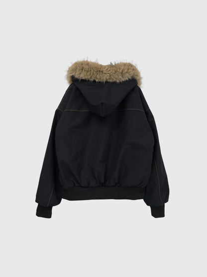 military fur hood jacket