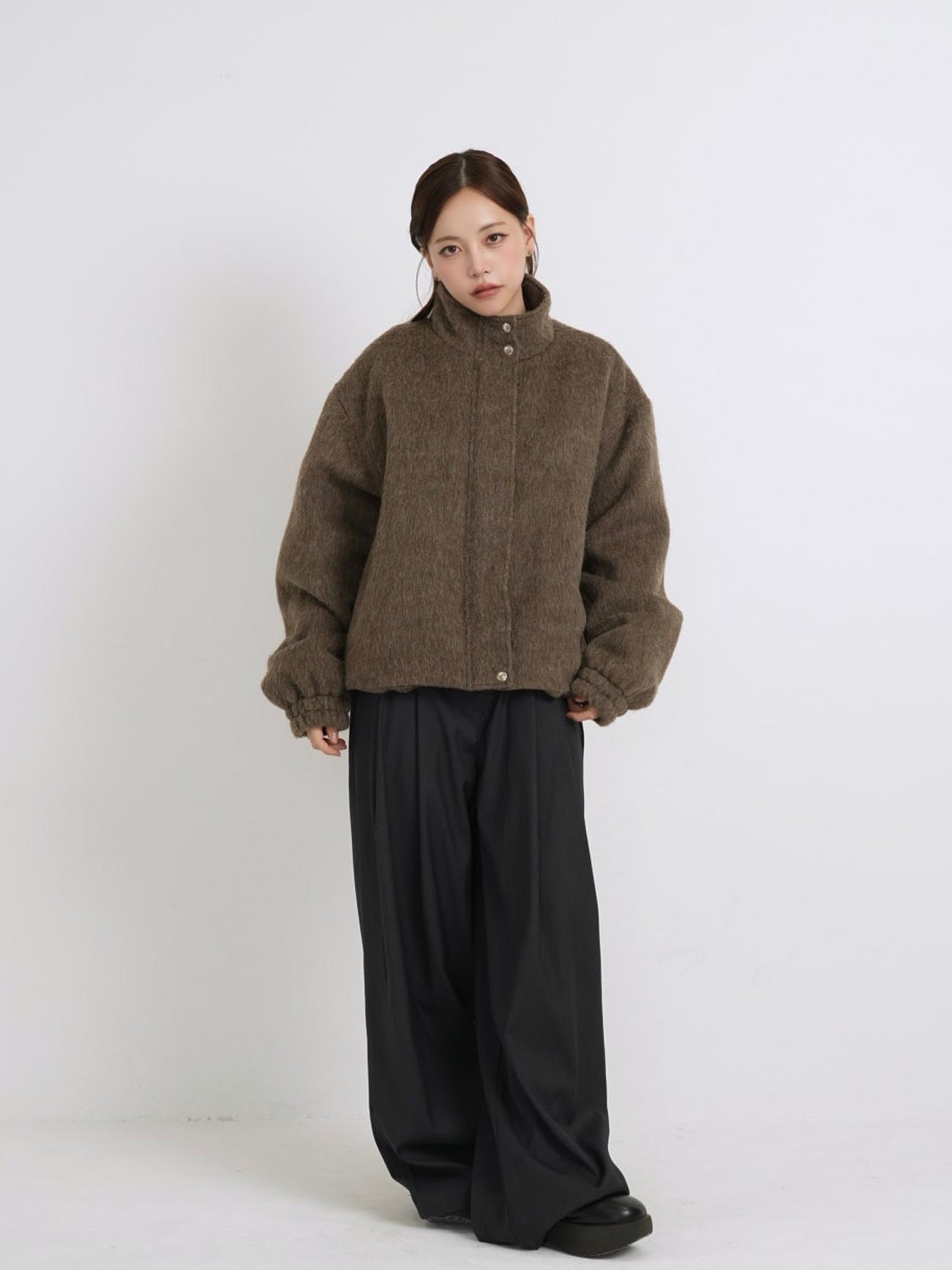 mohair snap blouson