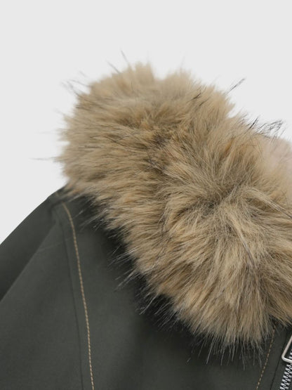 military fur hood jacket