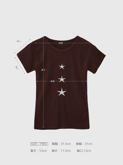 vertical star print tops