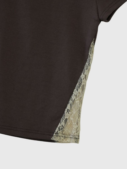 lace panel crop tops