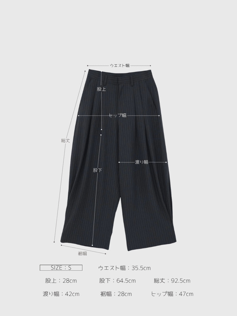 wide stripe tuck pants