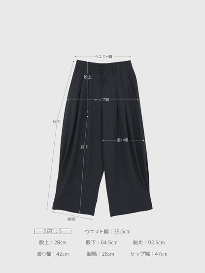 wide stripe tuck pants