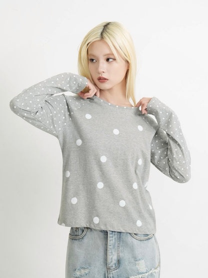 dot mix raglan tops