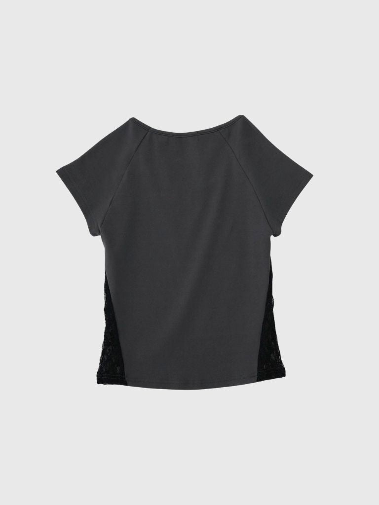 lace panel crop tops