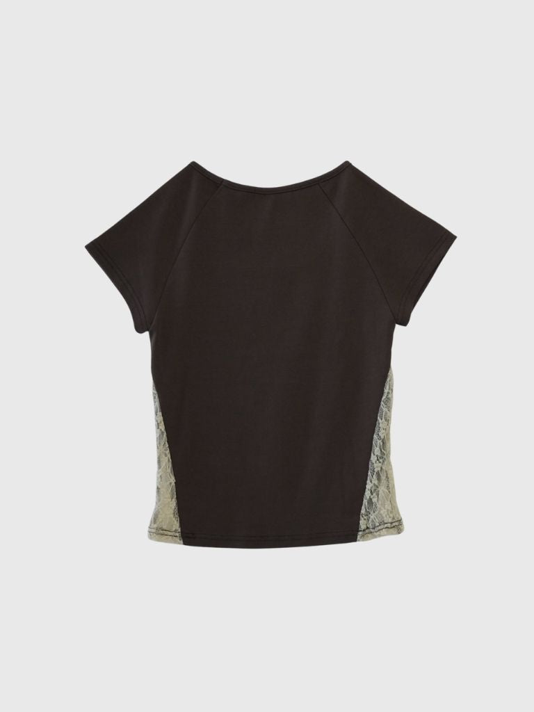 lace panel crop tops