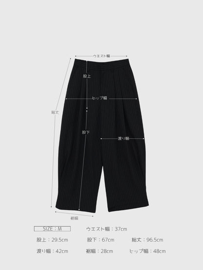 wide stripe tuck pants