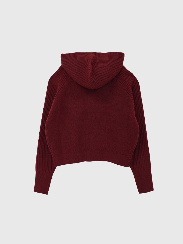 high-neck button knit cardigan