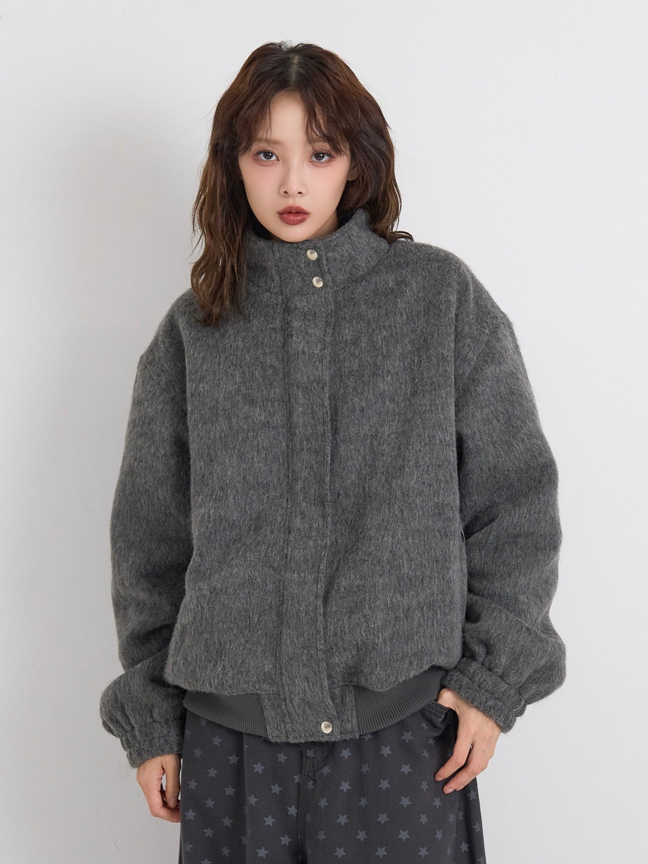 mohair snap blouson