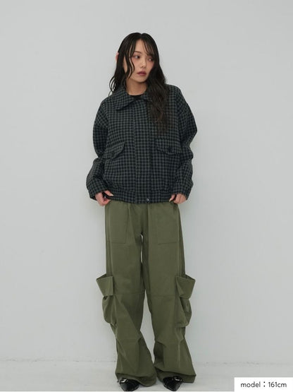 check pocket blouson