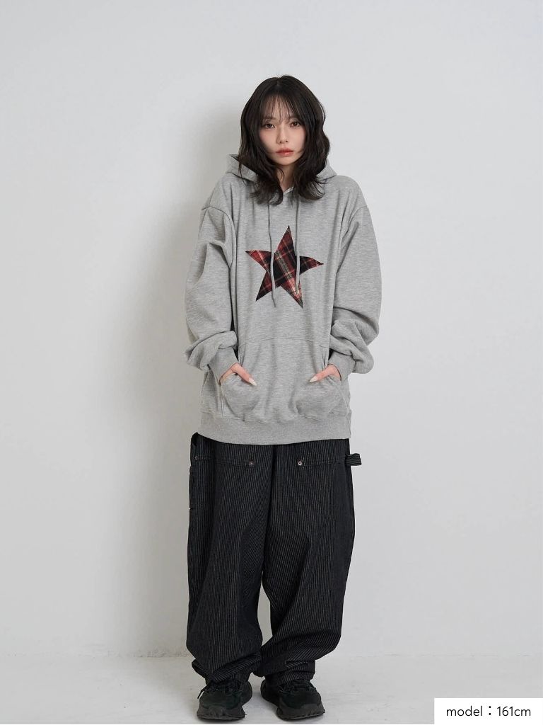 star check patch hoodie