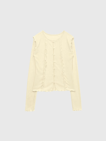 frill trim cardigan
