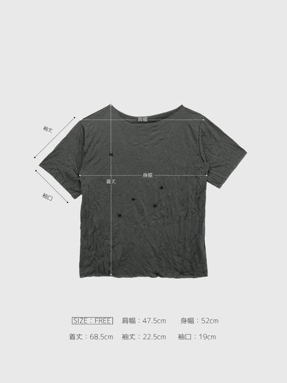 wrinkle adjustable button tops
