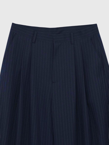 wide stripe tuck pants