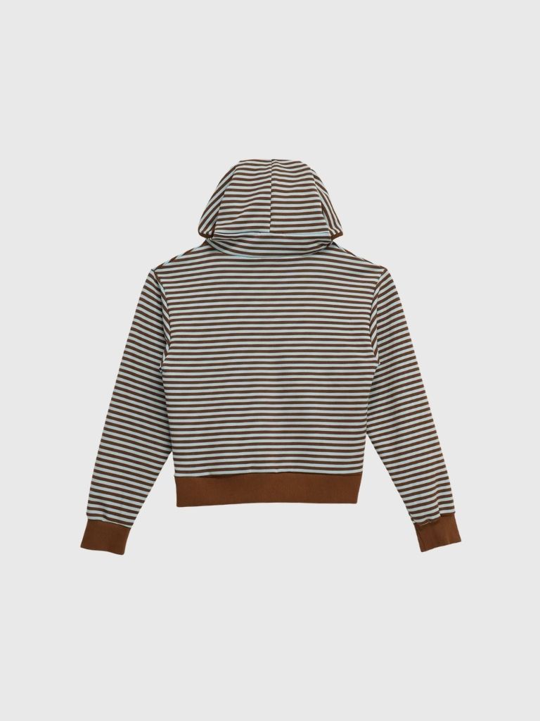 stripe pattern zip hoodie