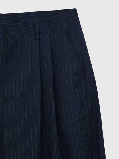 wide stripe tuck pants