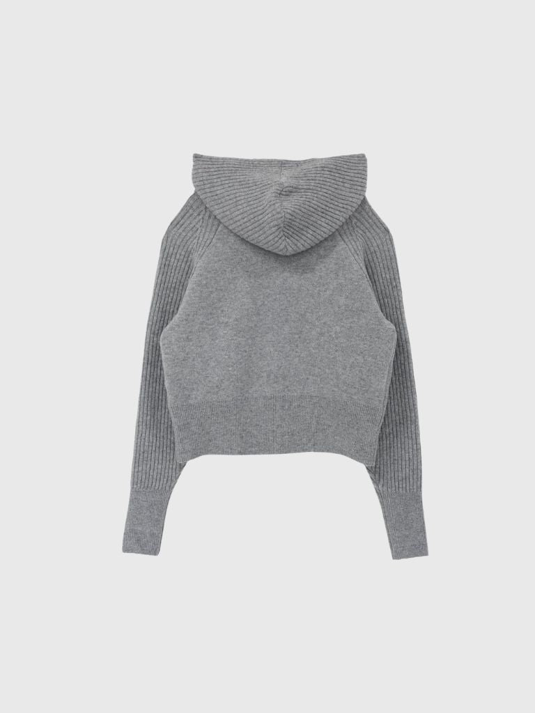 high-neck button knit cardigan