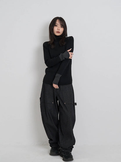 color point turtleneck knit