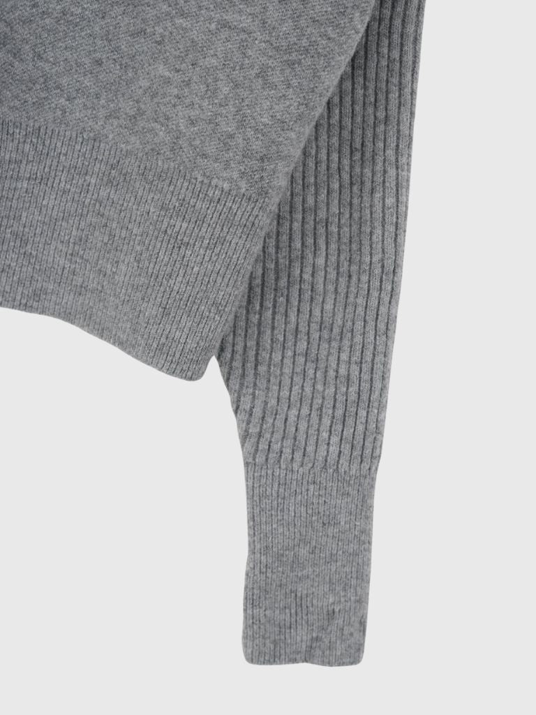 high-neck button knit cardigan