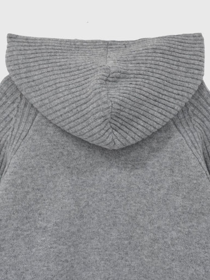 high-neck button knit cardigan