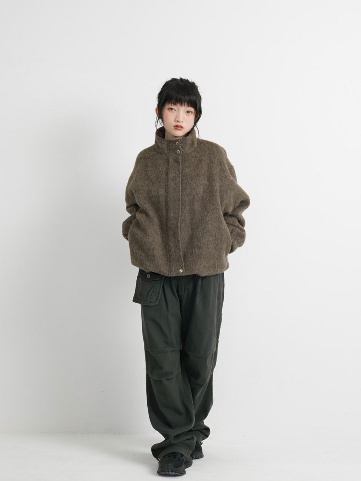 mohair snap blouson