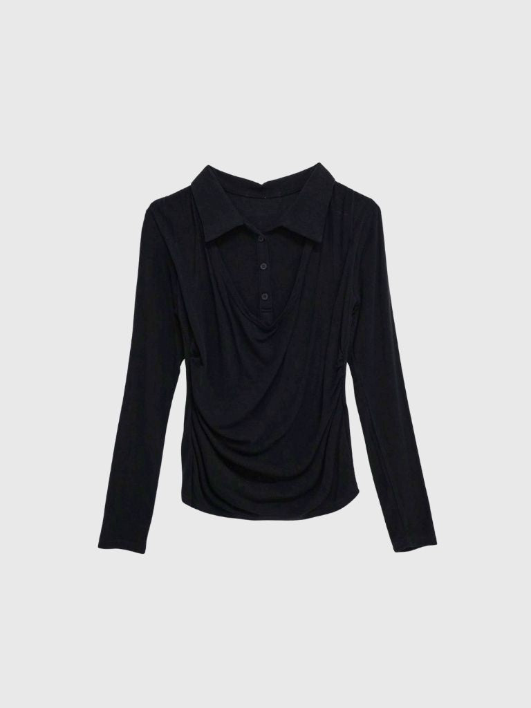 curve collar tops