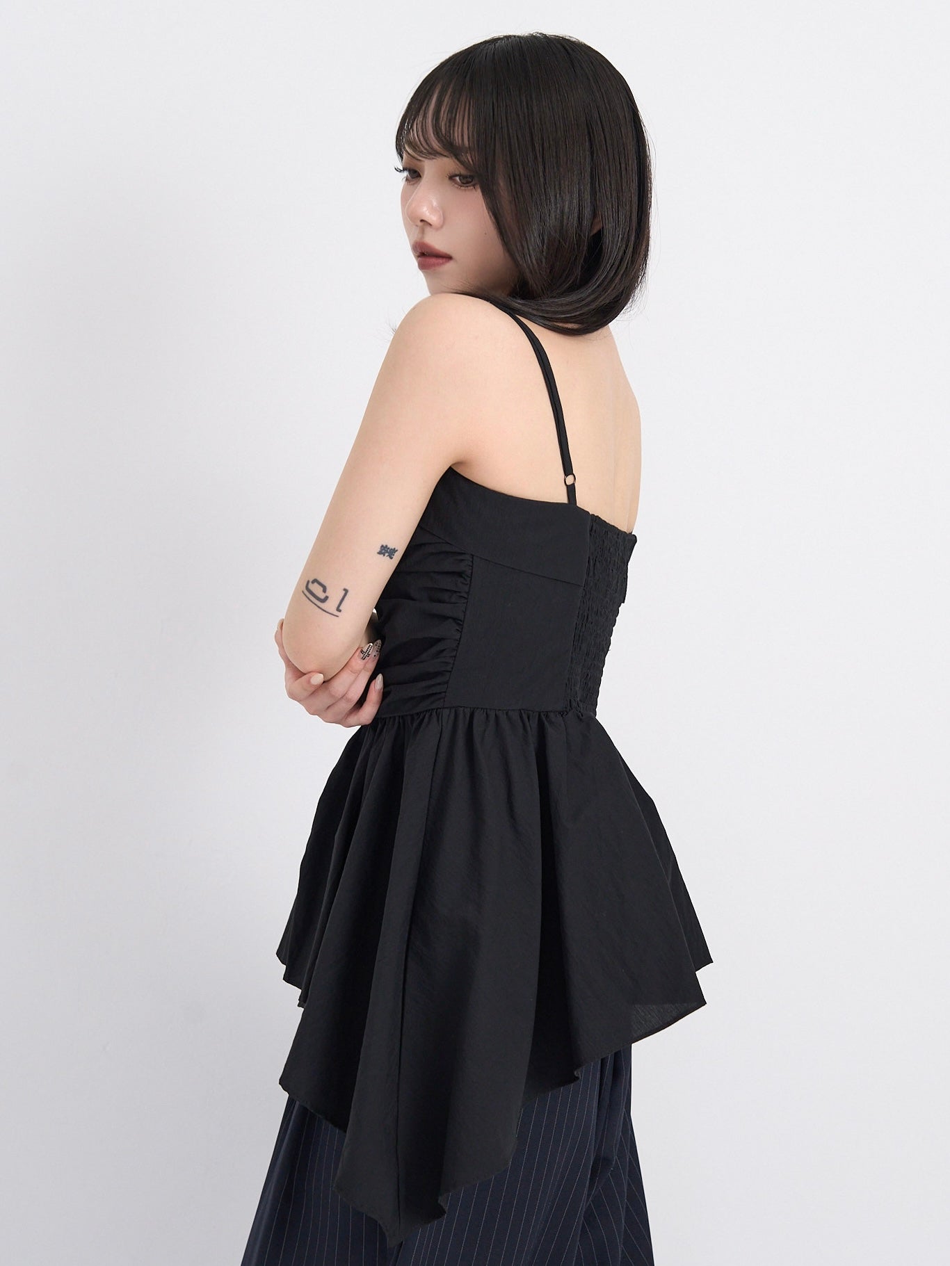 shirring peplum tops