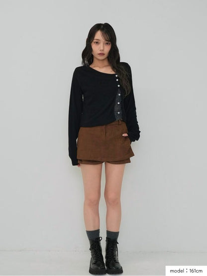 suede mini skirt pants